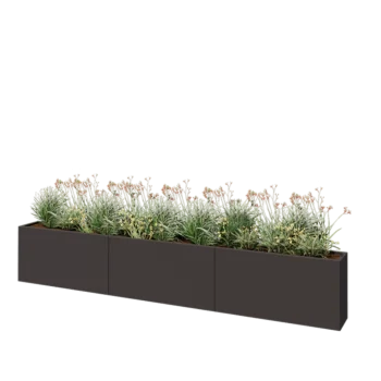 Steel planter XXL - Rectangle - 360 x 30 x 60 cm - Other RAL colour - With bottom plate