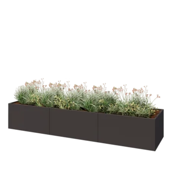 Steel planter XXL - Rectangle - 360 x 80 x 60 cm - Other RAL colour - With bottom plate