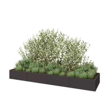 Steel planter XXL - Rectangle - 400 x 100 x 40 cm - RAL7016 matt (anthracite grey) - Without bottom plate