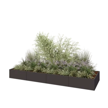 Steel planter XXL - Rectangle - 400 x 120 x 40 cm - Other RAL colour - Without bottom plate