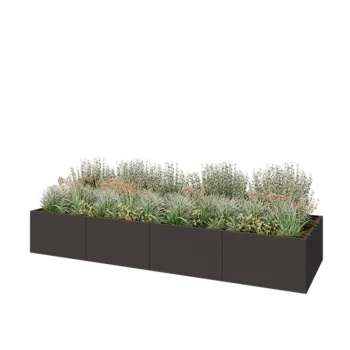 Steel planter XXL - Rectangle - 400 x 120 x 60 cm - Other RAL colour - Without bottom plate