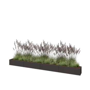 Steel planter XXL - Rectangle - 400 x 30 x 30 cm - Other RAL colour - Without bottom plate