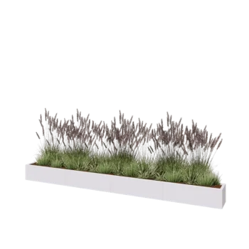 Steel planter XXL - Rectangle - 400 x 30 x 30 cm - RAL9005 matt (white) - Without bottom plate