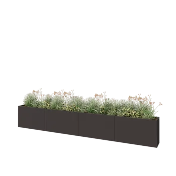 Steel planter XXL - Rectangle - 400 x 30 x 60 cm - Other RAL colour - Without bottom plate
