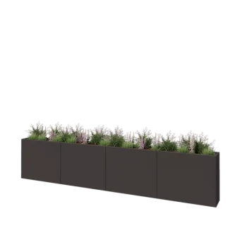 Steel planter XXL - Rectangle - 400 x 30 x 80 cm - Other RAL colour - Without bottom plate