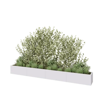 Steel planter XXL - Rectangle - 400 x 40 x 40 cm - RAL9005 matt (white) - Without bottom plate
