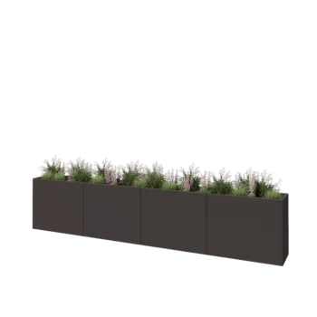 Steel planter XXL - Rectangle - 400 x 40 x 80 cm - RAL7016 matt (anthracite grey) - Without bottom plate