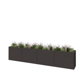 Steel planter XXL - Rectangle - 400 x 50 x 80 cm - Other RAL colour - With bottom plate