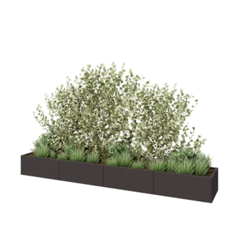 Steel planter XXL - Rectangle - 400 x 60 x 40 cm - RAL7016 matt (anthracite grey) - Without bottom plate