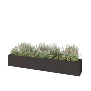 Steel planter XXL - Rectangle - 400 x 60 x 60 cm - Other RAL colour - Without bottom plate