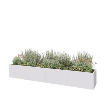 Steel planter XXL - Rectangle - 400 x 60 x 60 cm - RAL9005 matt (white) - Without bottom plate