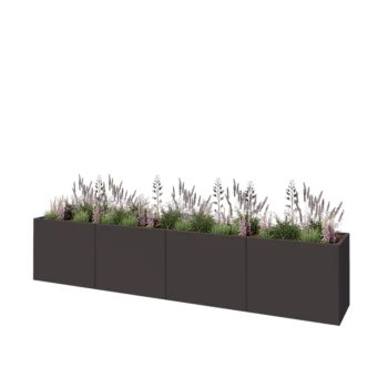 Steel planter XXL - Rectangle - 400 x 60 x 80 cm - Other RAL colour - With bottom plate