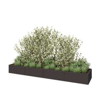 Steel planter XXL - Rectangle - 400 x 80 x 40 cm - RAL7016 matt (anthracite grey) - Without bottom plate