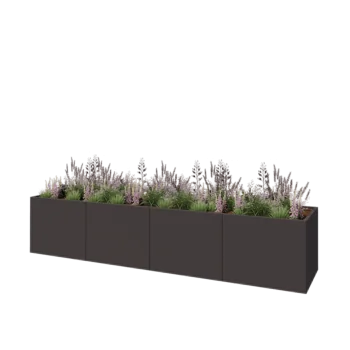 Steel planter XXL - Rectangle - 400 x 80 x 80 cm - RAL7016 matt (anthracite grey) - Without bottom plate