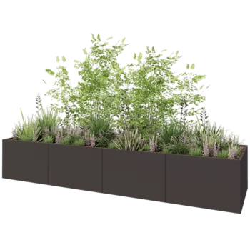 Steel planter XXL - Rectangle - 480 x 120 x 80 cm - Other RAL colour - Without bottom plate