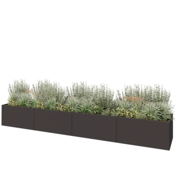 Steel planter XXL - Rectangle - 480 x 80 x 60 cm - Other RAL colour - Without bottom plate