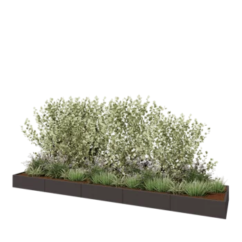 Steel planter XXL - Rectangle - 500 x 100 x 30 cm - Other RAL colour - With bottom plate