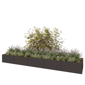 Steel planter XXL - Rectangle - 500 x 100 x 50 cm - RAL7016 matt (anthracite grey) - Without bottom plate