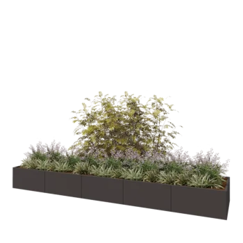 Steel planter XXL - Rectangle - 500 x 100 x 50 cm - Other RAL colour - With bottom plate