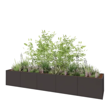 Steel planter XXL - Rectangle - 500 x 100 x 80 cm - Other RAL colour - Without bottom plate