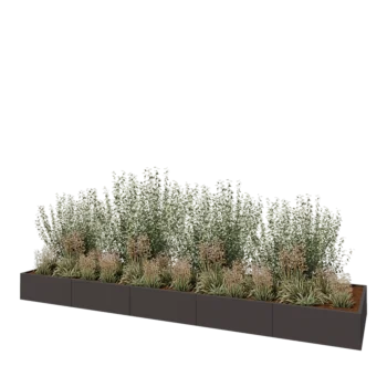 Steel planter XXL - Rectangle - 500 x 120 x 40 cm - Other RAL colour - Without bottom plate