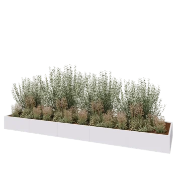 Steel planter XXL - Rectangle - 500 x 120 x 40 cm - RAL9005 matt (white) - With bottom plate