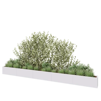 Steel planter XXL - Rectangle - 500 x 30 x 40 cm - RAL9005 matt (white) - Without bottom plate