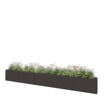 Steel planter XXL - Rectangle - 500 x 30 x 60 cm - Other RAL colour - With bottom plate