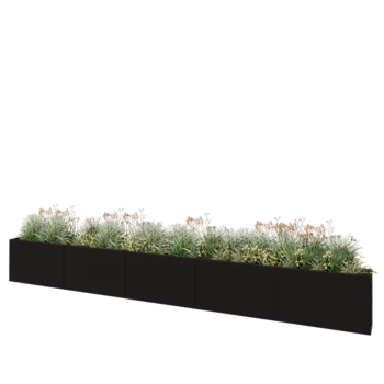 Steel planter XXL - Rectangle - 500 x 30 x 60 cm - RAL9005 matt (black) - Without bottom plate