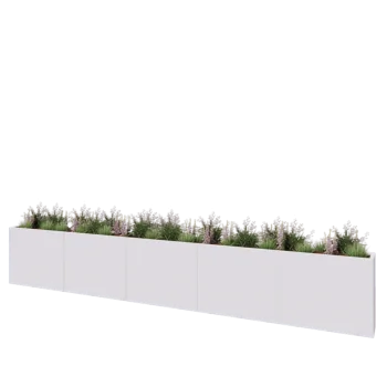 Steel planter XXL - Rectangle - 500 x 30 x 80 cm - RAL9005 matt (white) - Without bottom plate