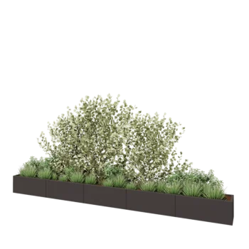 Steel planter XXL - Rectangle - 500 x 40 x 40 cm - Other RAL colour - With bottom plate