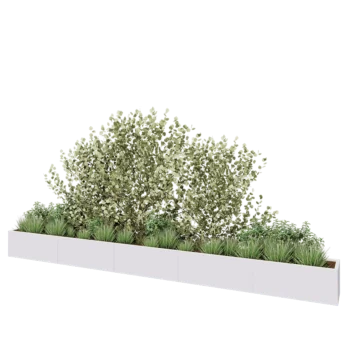 Steel planter XXL - Rectangle - 500 x 40 x 40 cm - RAL9005 matt (white) - Without bottom plate