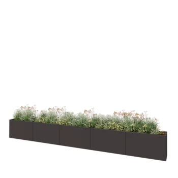 Steel planter XXL - Rectangle - 500 x 40 x 60 cm - Other RAL colour - With bottom plate