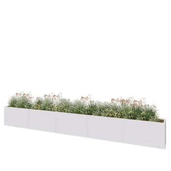 Steel planter XXL - Rectangle - 500 x 40 x 60 cm - RAL9005 matt (white) - With bottom plate
