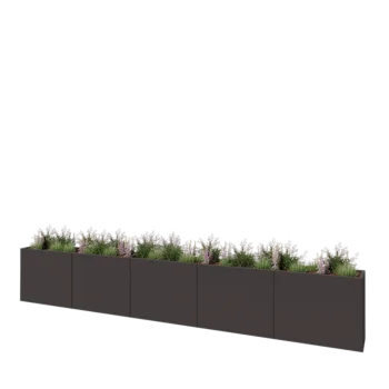 Steel planter XXL - Rectangle - 500 x 40 x 80 cm - Other RAL colour - With bottom plate