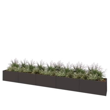 Steel planter XXL - Rectangle - 500 x 50 x 50 cm - RAL7016 matt (anthracite grey) - With bottom plate