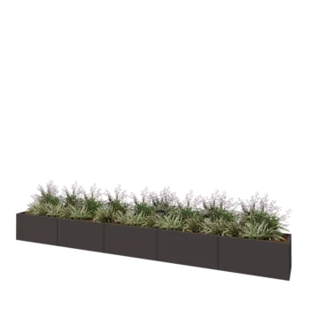 Steel planter XXL - Rectangle - 500 x 50 x 50 cm - Other RAL colour - With bottom plate