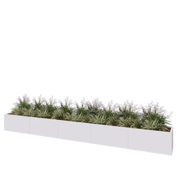 Steel planter XXL - Rectangle - 500 x 50 x 50 cm - RAL9005 matt (white) - Without bottom plate