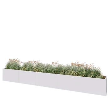Steel planter XXL - Rectangle - 500 x 50 x 60 cm - RAL9005 matt (white) - Without bottom plate