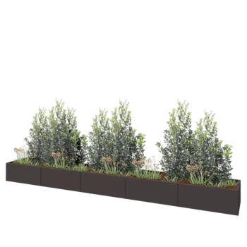 Steel planter XXL - Rectangle - 500 x 60 x 40 cm - RAL7016 matt (anthracite grey) - With bottom plate