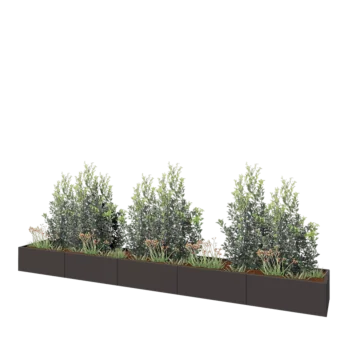 Steel planter XXL - Rectangle - 500 x 60 x 40 cm - Other RAL colour - With bottom plate