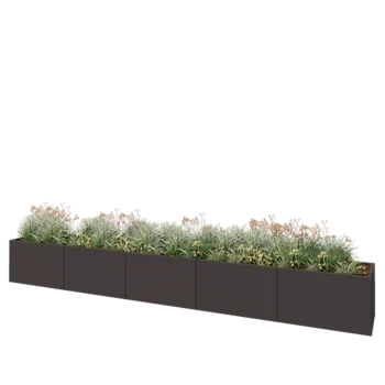 Steel planter XXL - Rectangle - 500 x 60 x 60 cm - RAL7016 matt (anthracite grey) - Without bottom plate