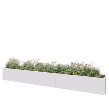 Steel planter XXL - Rectangle - 500 x 60 x 60 cm - RAL9005 matt (white) - Without bottom plate