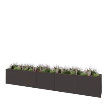 Steel planter XXL - Rectangle - 500 x 60 x 80 cm - Other RAL colour - With bottom plate