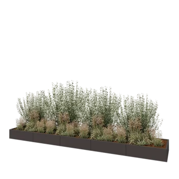 Steel planter XXL - Rectangle - 500 x 80 x 30 cm - Other RAL colour - With bottom plate