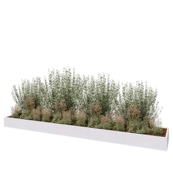 Steel planter XXL - Rectangle - 500 x 80 x 30 cm - RAL9005 matt (white) - With bottom plate
