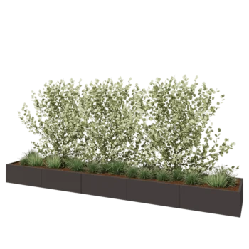 Steel planter XXL - Rectangle - 500 x 80 x 40 cm - RAL7016 matt (anthracite grey) - Without bottom plate