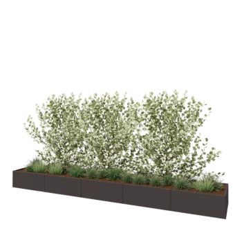 Steel planter XXL - Rectangle - 500 x 80 x 40 cm - Other RAL colour - With bottom plate