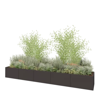 Steel planter XXL - Rectangle - 500 x 80 x 60 cm - Other RAL colour - Without bottom plate