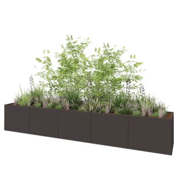 Steel planter XXL - Rectangle - 500 x 80 x 80 cm - RAL7016 matt (anthracite grey) - Without bottom plate